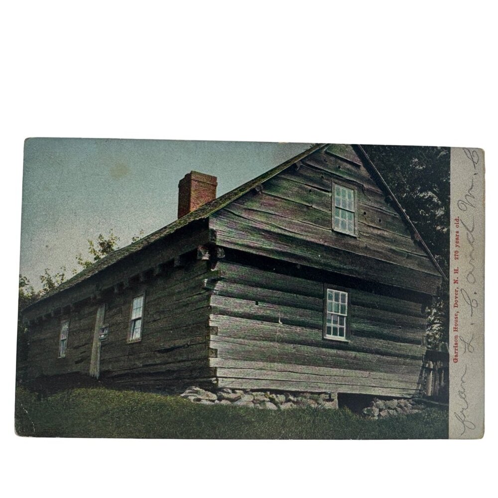 Antique Log Cabin Garrison House Dover NH Real Photo Postcard Early 1900s
